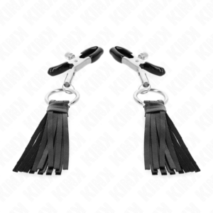 KINK - MORSETTI PER CAPEZZOLI IN SIMILPELLE CON NAPPINE 6 CM